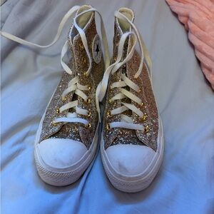 Converse Gold Glitter Sneakers